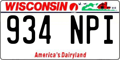 WI license plate 934NPI