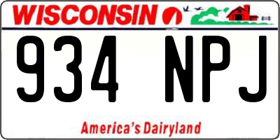 WI license plate 934NPJ