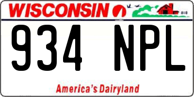 WI license plate 934NPL