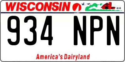 WI license plate 934NPN