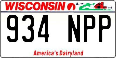 WI license plate 934NPP