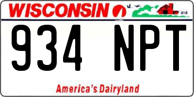 WI license plate 934NPT