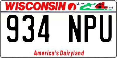 WI license plate 934NPU
