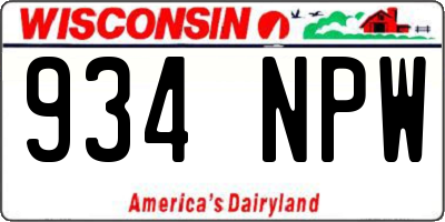 WI license plate 934NPW