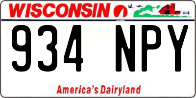 WI license plate 934NPY