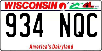 WI license plate 934NQC
