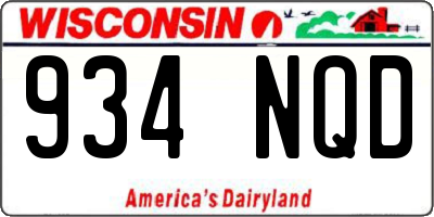 WI license plate 934NQD