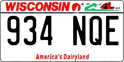 WI license plate 934NQE
