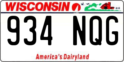 WI license plate 934NQG