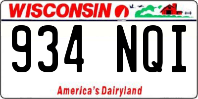 WI license plate 934NQI