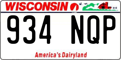 WI license plate 934NQP