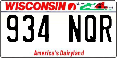 WI license plate 934NQR