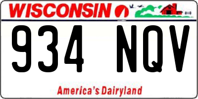 WI license plate 934NQV