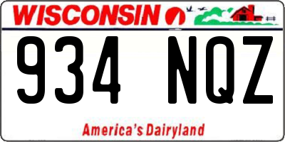 WI license plate 934NQZ