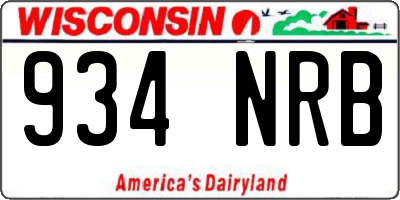 WI license plate 934NRB