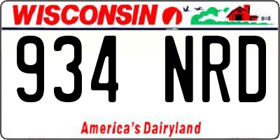 WI license plate 934NRD