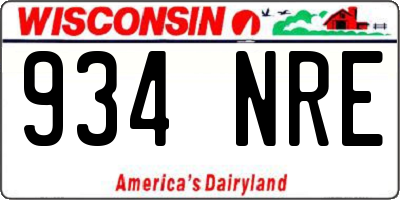 WI license plate 934NRE
