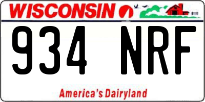 WI license plate 934NRF