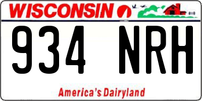 WI license plate 934NRH