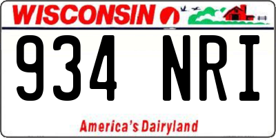WI license plate 934NRI