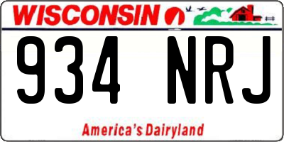WI license plate 934NRJ