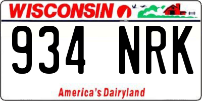 WI license plate 934NRK