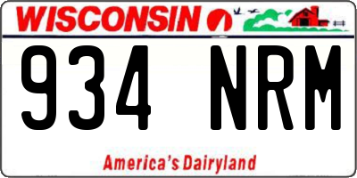 WI license plate 934NRM