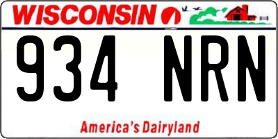 WI license plate 934NRN
