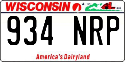 WI license plate 934NRP