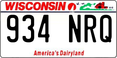 WI license plate 934NRQ