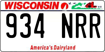 WI license plate 934NRR