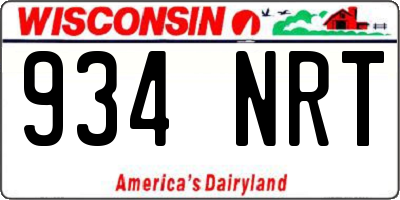WI license plate 934NRT