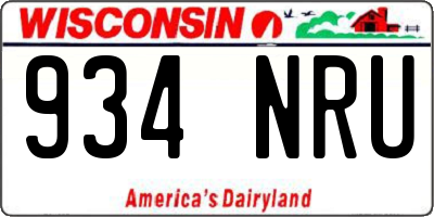 WI license plate 934NRU