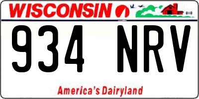 WI license plate 934NRV