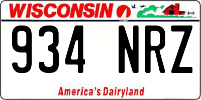 WI license plate 934NRZ