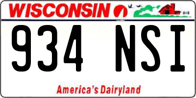 WI license plate 934NSI