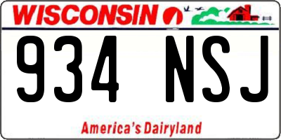 WI license plate 934NSJ