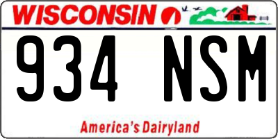 WI license plate 934NSM