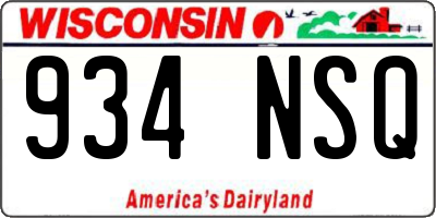 WI license plate 934NSQ