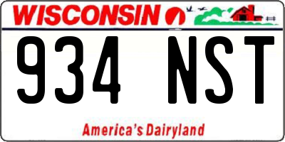 WI license plate 934NST