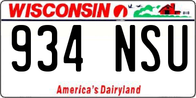 WI license plate 934NSU