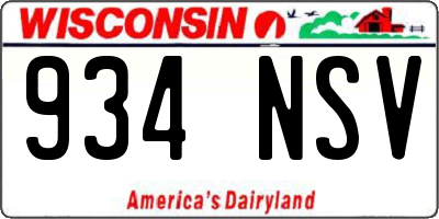 WI license plate 934NSV