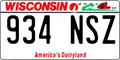 WI license plate 934NSZ