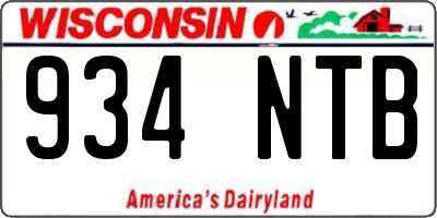 WI license plate 934NTB