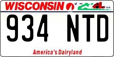 WI license plate 934NTD