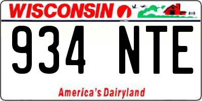 WI license plate 934NTE