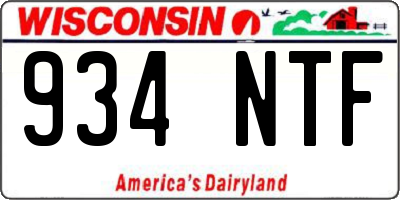 WI license plate 934NTF