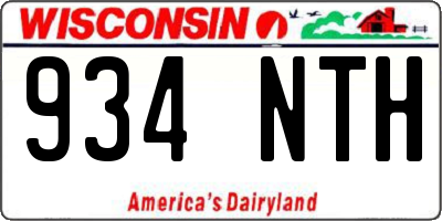 WI license plate 934NTH