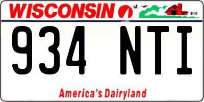 WI license plate 934NTI