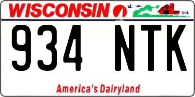 WI license plate 934NTK